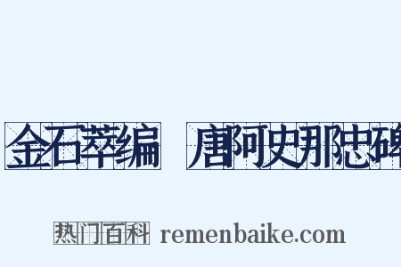 金石萃编·唐阿史那忠碑是什么意思的图片